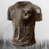Pánská trička Léto 3d Vintage Horror Lebka Top Hip Hop Rock Streetwear Výstřih do O Tričko s krátkým rukávem Tričko nadměrné velikosti Pánské oblečení