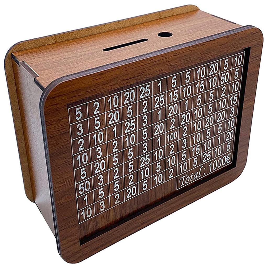 1000 Euro Piggy Bank, Wooden Piggy Bank, Budget Piggy Bank, Magic Piggy Bank, Financial Goal Piggy Bank