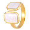 Bohemian Oil Drip Gradient Vintage Layered Titanium Steel Ring European and American Ins Style Geometric Open Stainless Steel Ring