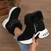 Women S Winter Warm Side Zip Snow Boots Platform Wedge Faux Fur Lined Shoes
