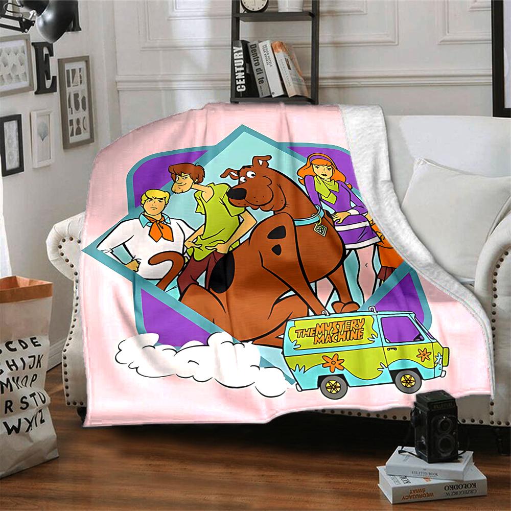 1Pc Scoobydoo Mystery Machine Blanket For Couch Bed Plush Cozy Fuzzy Blanket Super Soft Warm Blankets For Fall And Winter 0918155