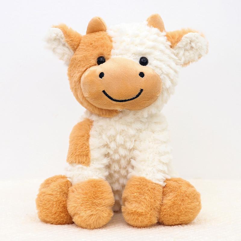 Adorable Smiling Black And White Cow Plush Toy Soft Stuffed Animal Doll Gift
