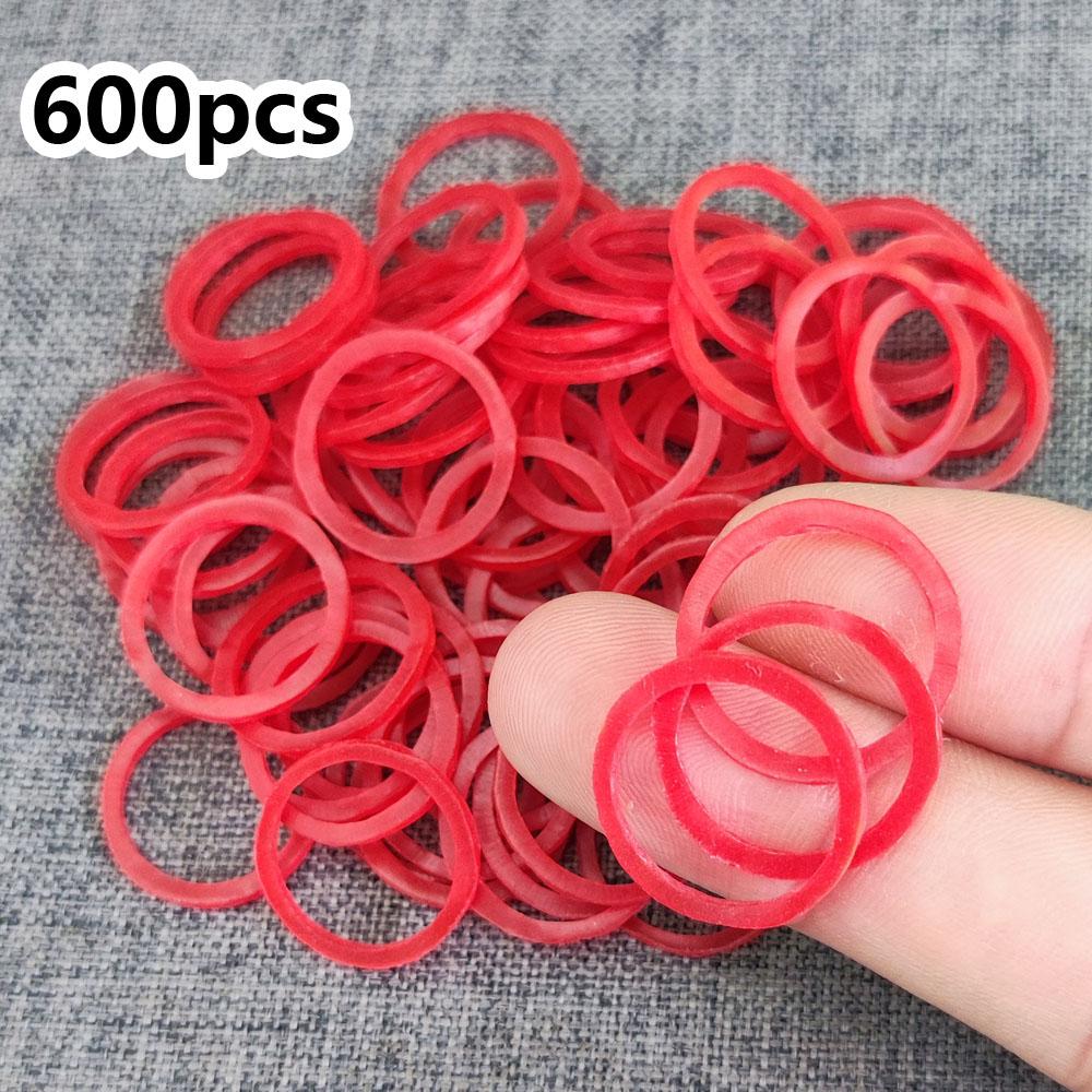 600pcs Red O Rings Rubber Bands 1.5cm/ 0.6inch Rubber Bands Elastic Rubber Ring Stretchable Latex Rings Supplies For Home Office