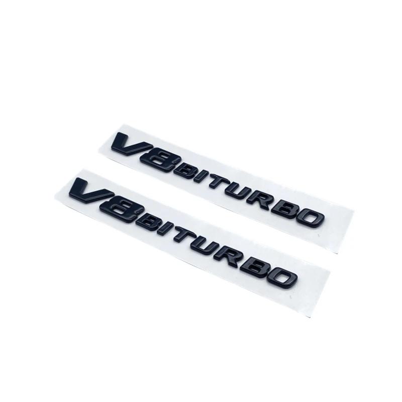 Glossy Black Letters Numbers Emblem C63 C63s V8Biturbo for Mercedes-Benz AMG Car Fender Trunk Rear C205 S205 W205 Logo Sticker