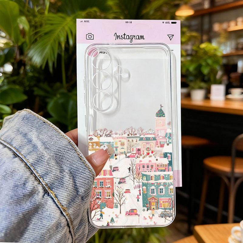 

Cute Winter Snow Case for Samsung S24 S25 S23 Ultra S 25 24 Plus Merry Christmas Clear Phone Cover For Samsung Galaxy S25Ultra Galaxy S24 Ultra