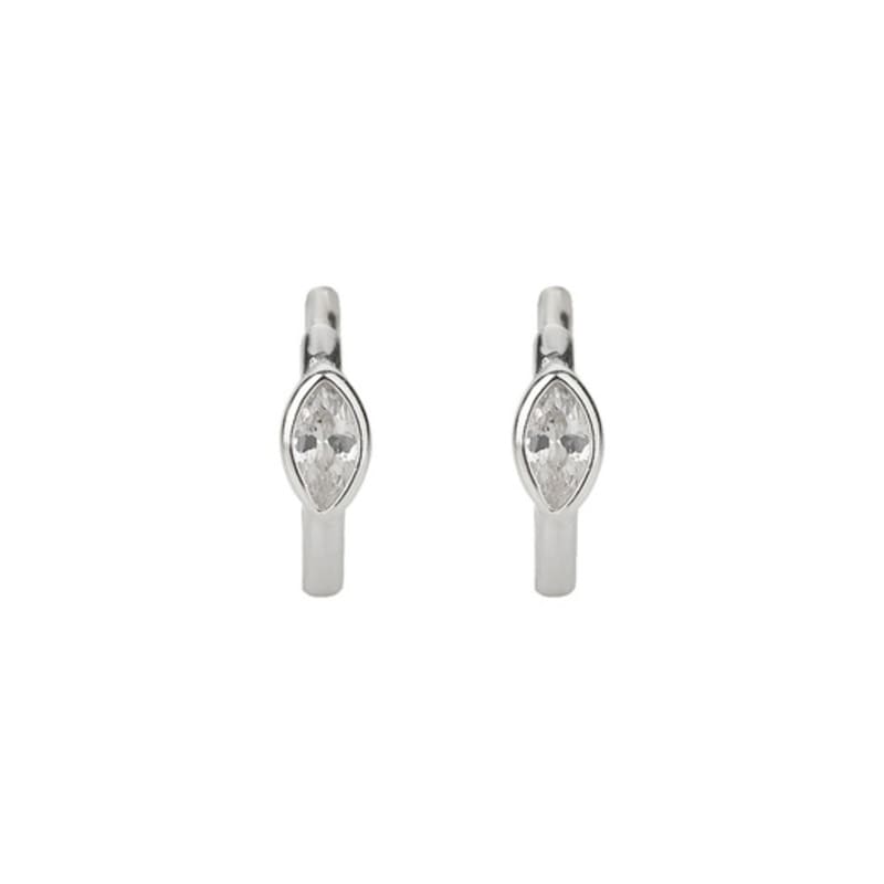 XANADU OVAL CUBIC EARRING silver