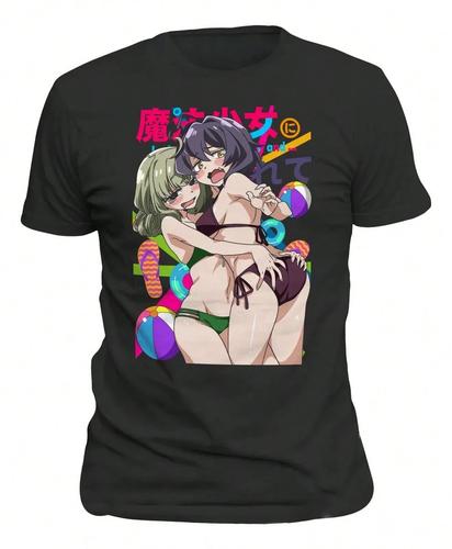 Mahou Shoujo Ni Akogarete Waifu Black TShirt Kiwi Utena Anime Girl Tee