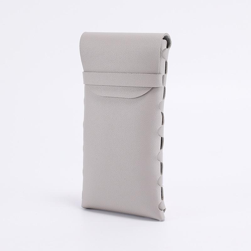 

New Soft Leather Glasses Bag Outdoor Portable Sunglasses Packaging Box Sun Glasses Case Fashion Glasses Bag Eyewear Accessories сірий