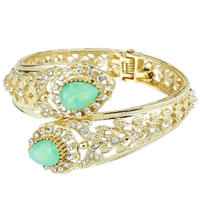 Mátově zelené šperky ženy náramek náramek dutý vzor simulace šperků nevěsta Svatební šperky