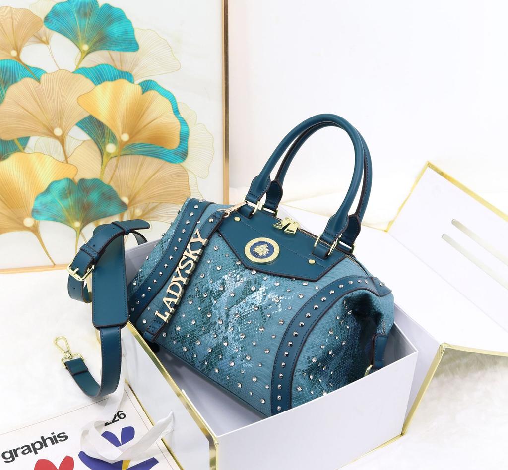 Diamond Jewelry Unique Design Women'S Bag Large Capacity Snake Print Leopard Print Handbag Quality
