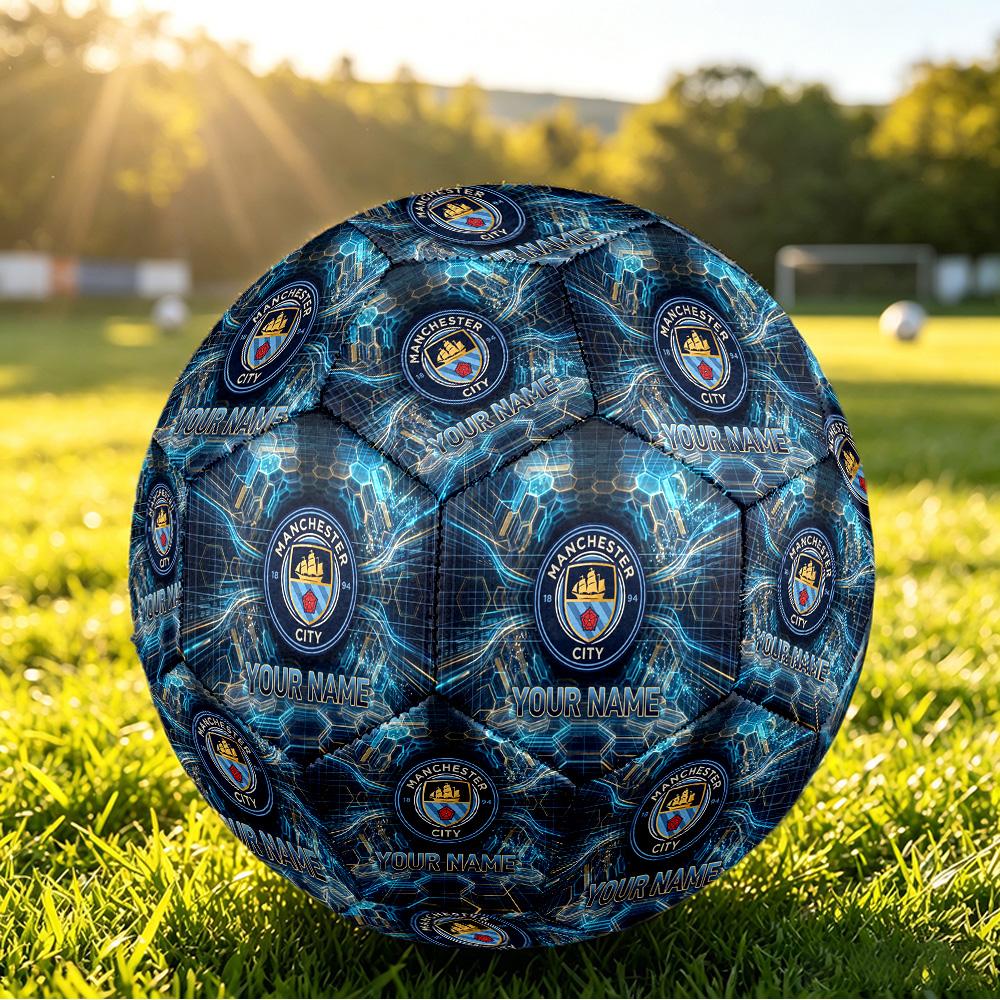 Personalized Size 5 Football Manchester City Pattern Outdoor Game Sports Ball Gift