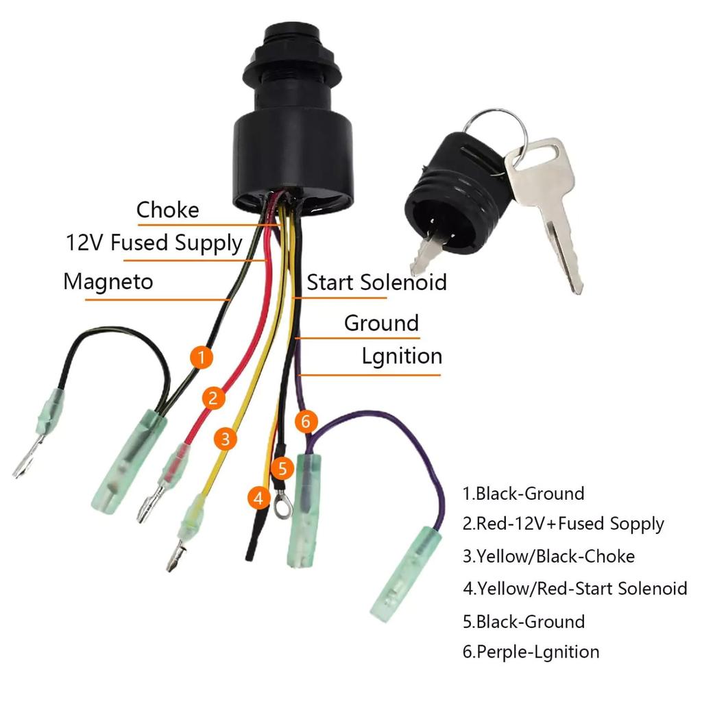 Комплект замка запалювання підвісного мотора для пульта керування Mercury Mariner 40 45 50 60 90 115 150 225 к.с. 87-17009A5 Підвісний Sierra