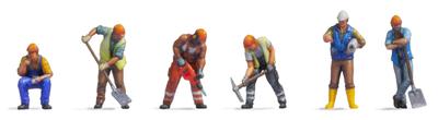 Rokuhan Z Gauge Scale Miniature Figure Construction Worker S201 Diorama Supplies 1/220