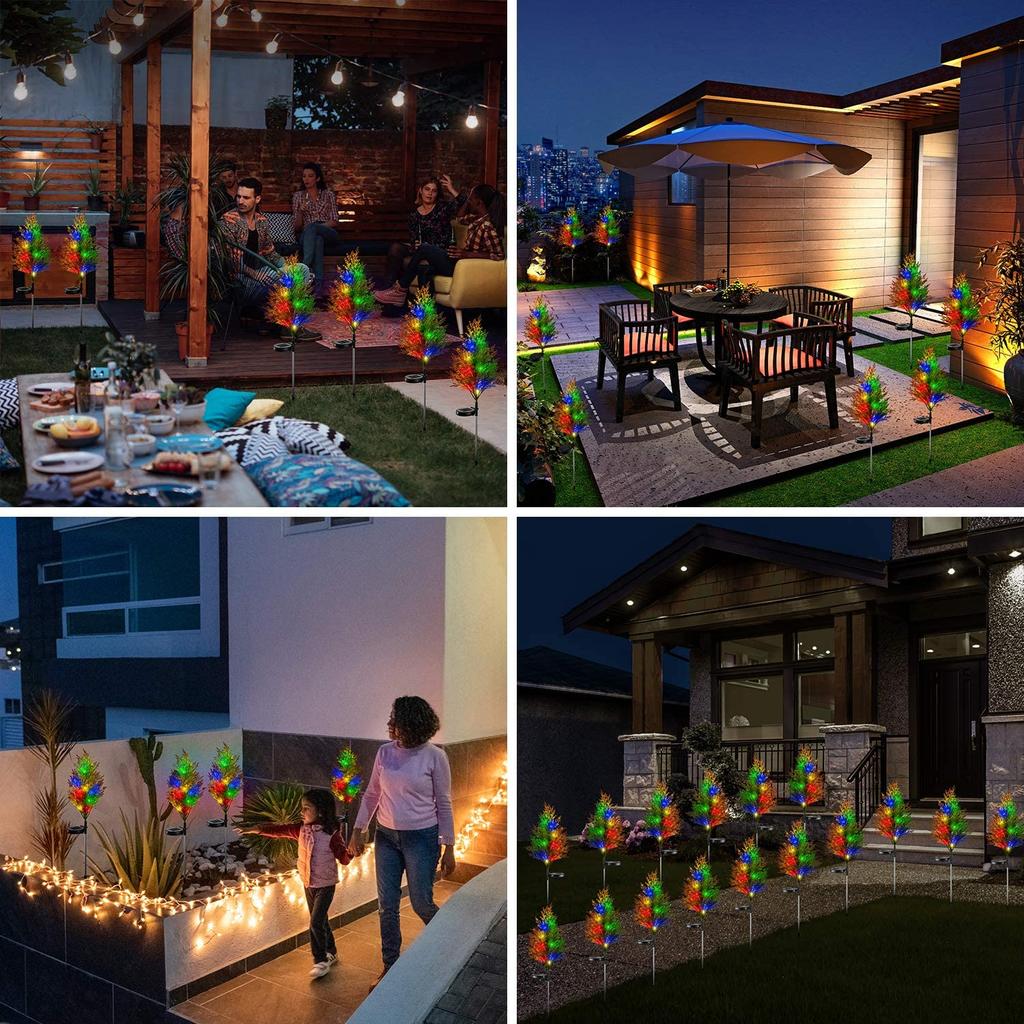 1 pz Lampada da giardino solare a LED decorativa a spiga impermeabile per Natale in pino e cipresso, per prato, lampada da giardino a LED festiva