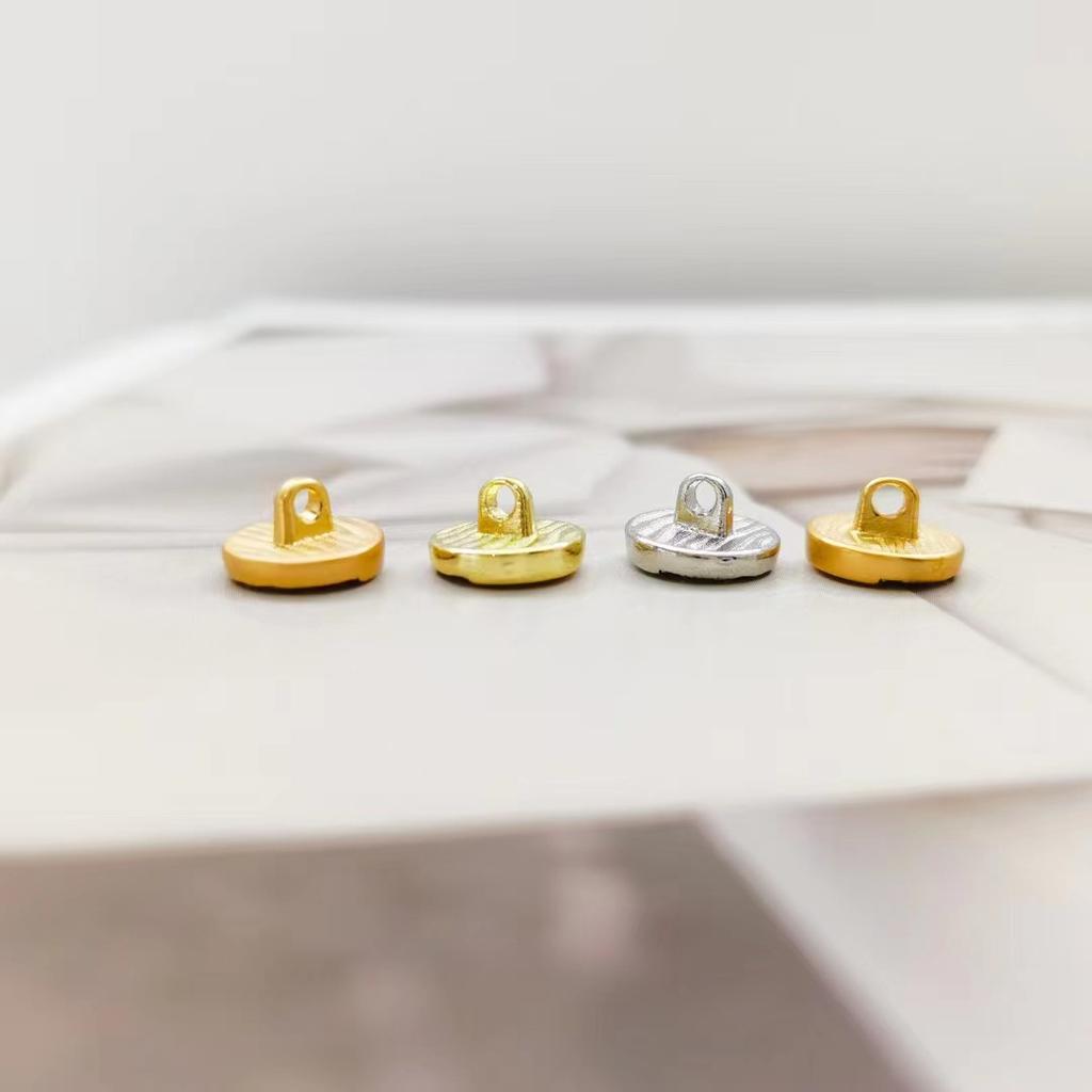 10pcs Fashionable Buttons 11mm Creative Asymmetrical Design Rhinestone Metal Shank Buttons Clothes Accessories