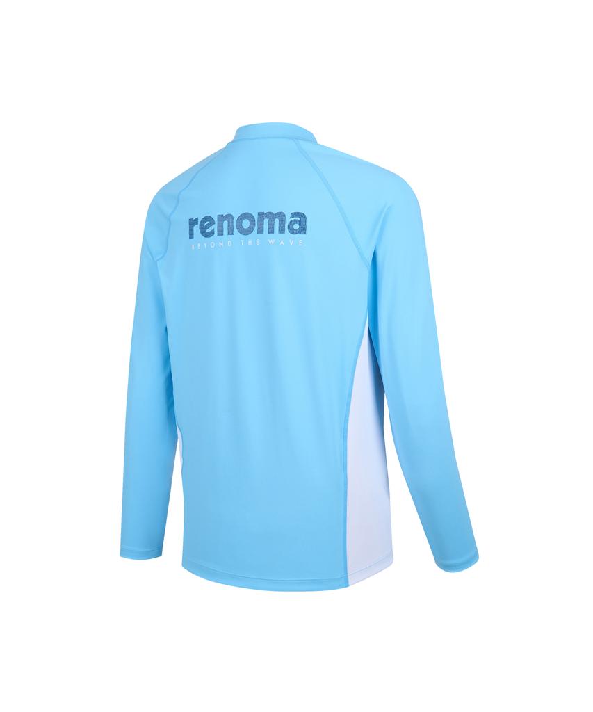 Lenomasuyeongbog Men'S Simple Color Block Relaxed Fit Rash Guard Blue Rn-Ts2G901-Bu