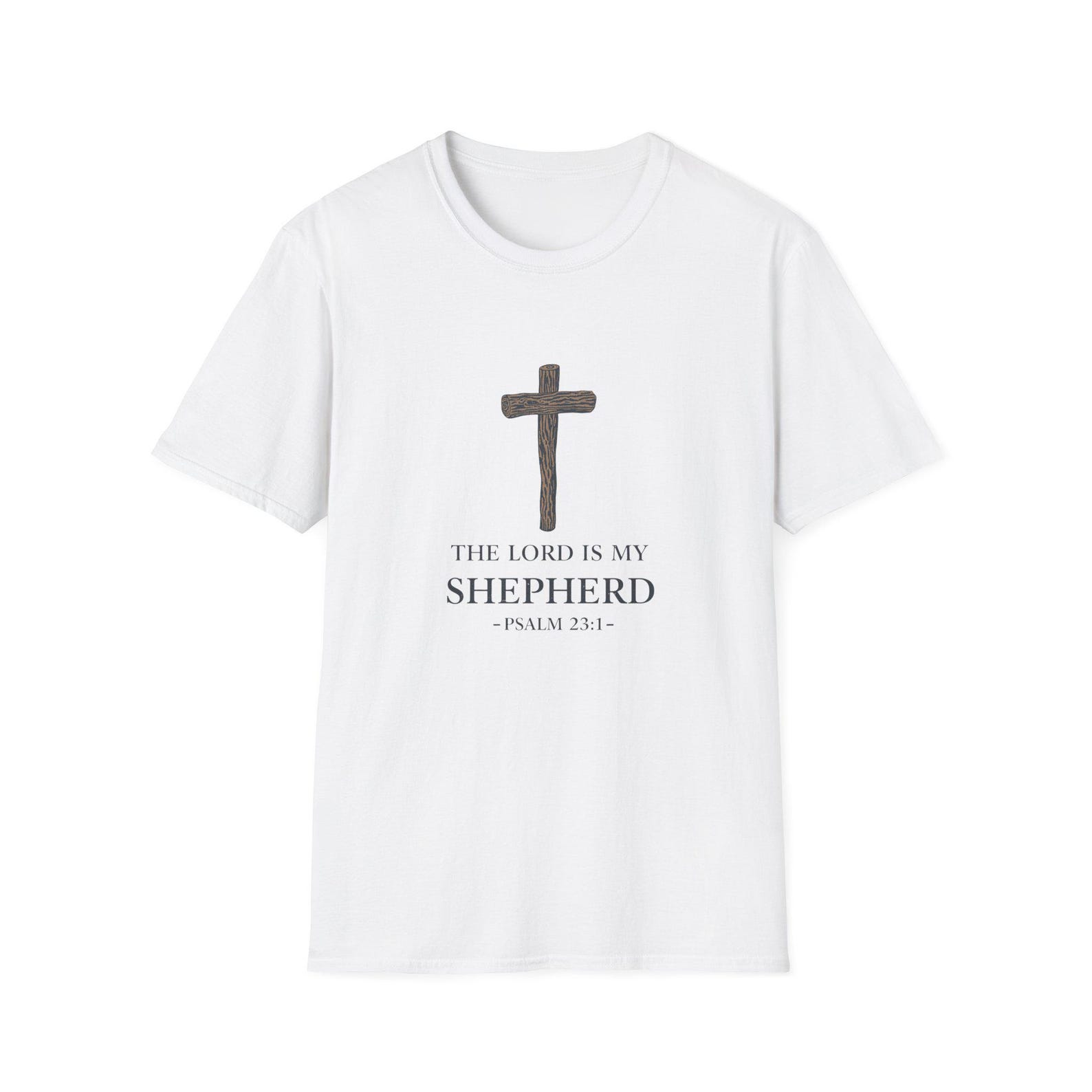 The Lord Is My Shepherd T-Shirt | Psalm 23 Cross Tee 4XL