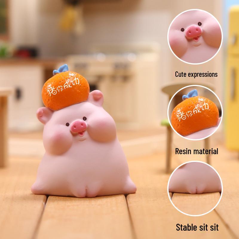 Piglet Mini Ornament for Girl's Room or Car Center Console Decor