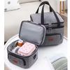 New Large Size Lunch Bags Double Layers Tote Cooler Storage Bags Large Capacity Travel Picnic Lunch Box with Shoulder Strap