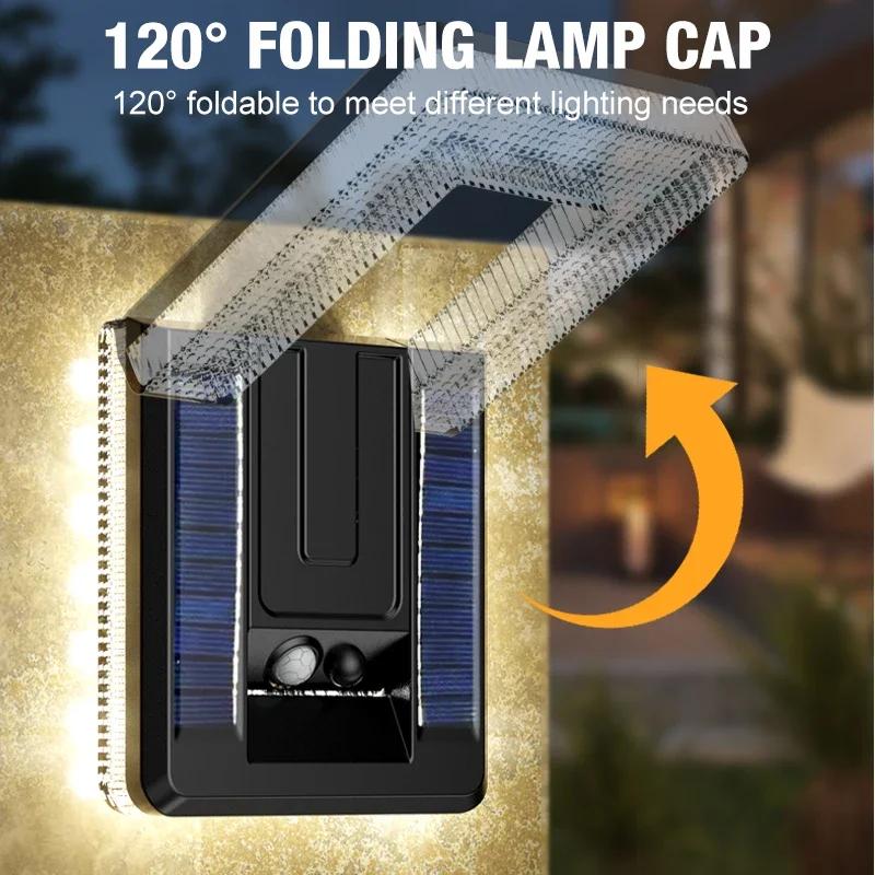 New Solar Wall Light, Smart Human Body Sensing LED Lamp, Waterproof Outdoor Courtyard Garden Decoration Lighting