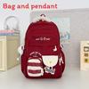 Simplified And Cake Letter Printed Student Casual Backpack With Plueh Pendant