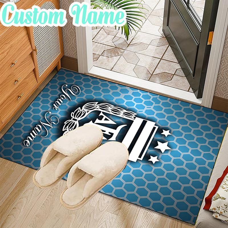 Custom Name Argentina Football Crest Rug Office Rug Chair Mat Non Slip Carpet Rugs for Bedrooms Dining Room Living Room Home Decor gifts