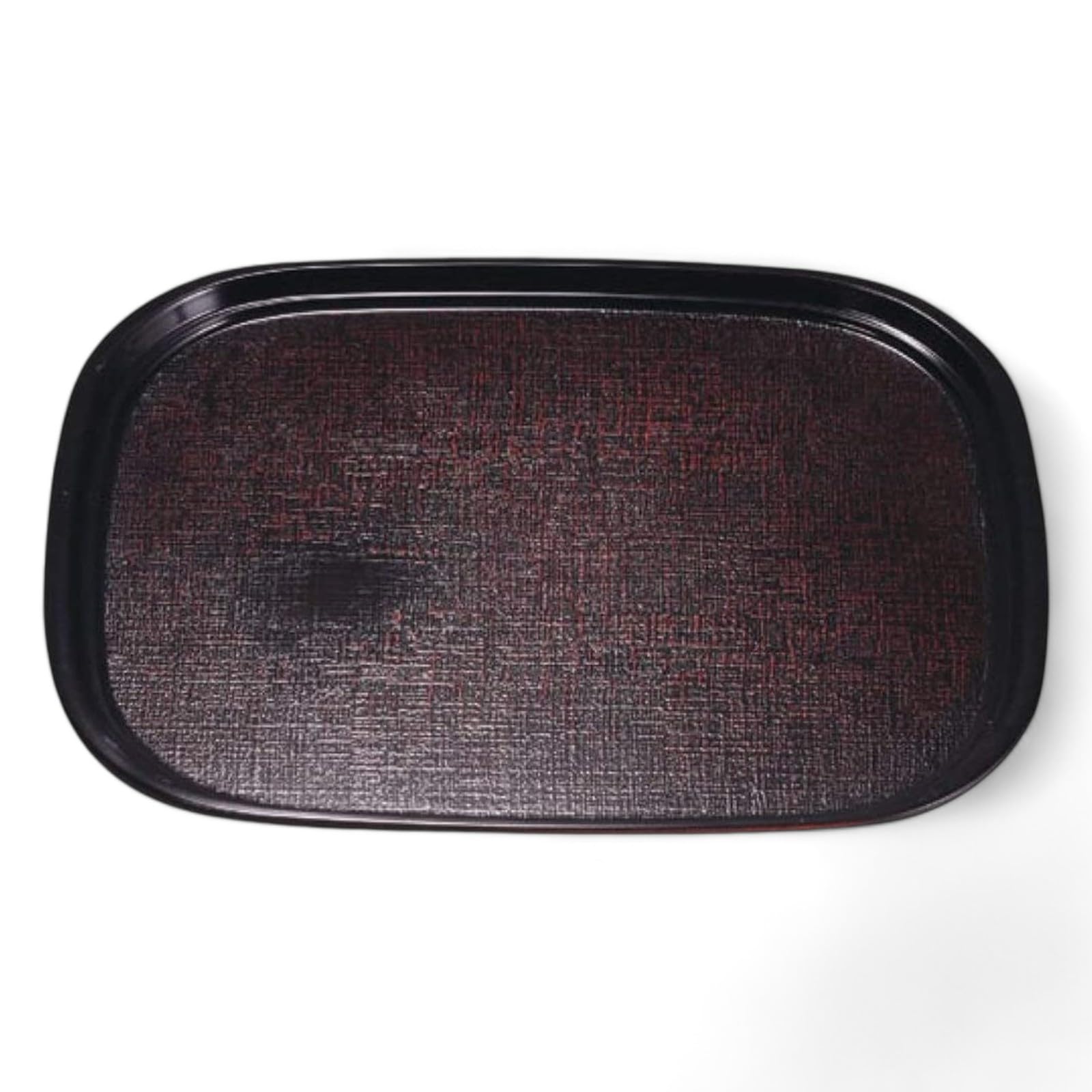 

Oval Fabric Tray in Akebono Lacquerware Made in Japan J-kitchens (42cm) Design, Non-Slip, (ABS Resin),