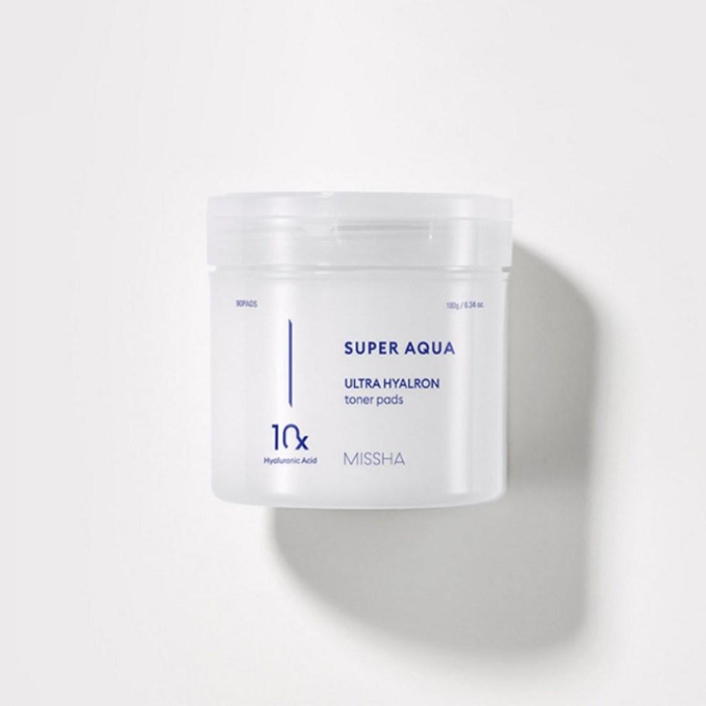 MISSHA Super Aqua Ultra Hyalron Toner Pad 180g, 90 sheets, 1 pack