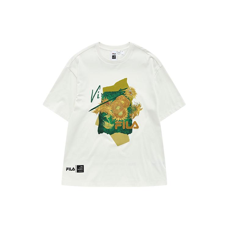 FILA Drop Shoulder Sleeve T Shirt Men s Cloud White F11M218101F-WT XXXL