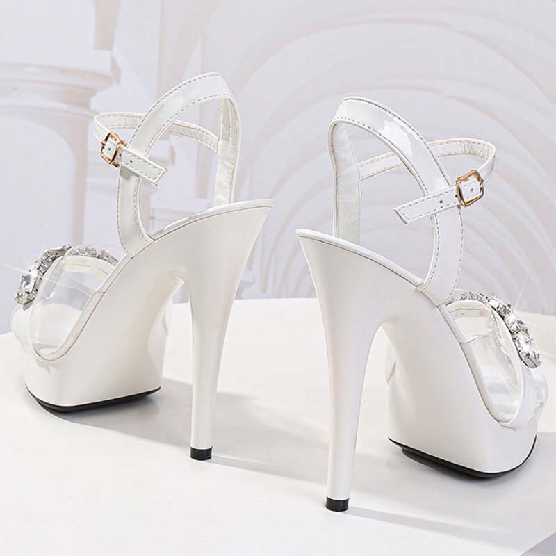 Frau Transparent Super High Heel Sommer Weibliche Wasserdichte Wasser Bohrer Sexy Fee Stiletto Sandalen 13 cm ferse 3 cm plattform von LFD