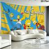 The Simpsons Wall Tapestry Aesthetic Wall Hanging Printed Fabric Blanket Decorative Tapestries for Bedroom Living Room Home Decor