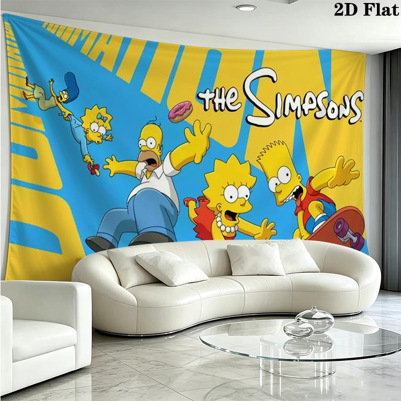 The Simpsons Wall Tapestry Aesthetic Wall Hanging Printed Fabric Blanket Decorative Tapestries for Bedroom Living Room Home Decor