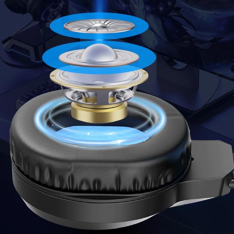 Wireds Over Ear Headphones With Glowing LED Lights 40mm Composite Diaphragm Driver Ergonomic Protein Leather Cushions Flexible Two Suspension Headbeam