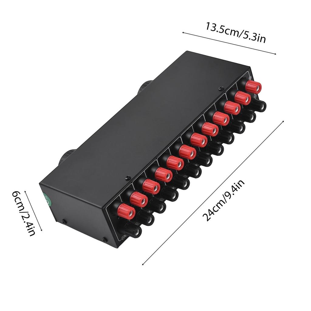 AMP Speaker Selector 300W Powered Speaker Splitter for Home Audio OUT Switcher Selector Plug and Stereo Sound Quality Switch, 1-Channel Systems, 3/3
