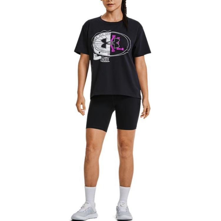 Under Armour Make All Drop Shoulder Sleeve T Shirt Women's Black Unisex 1379390-001