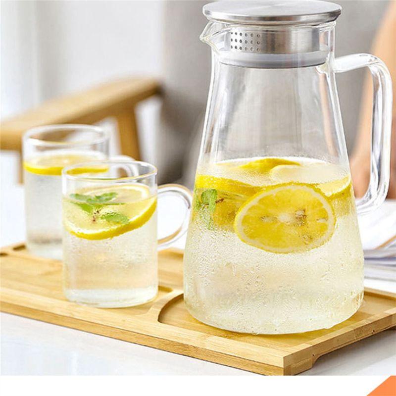 

2025+ Glass Carafe, Water Carafe with Lid, Heat Borosilicate Carafe, Shared Hot and Cold Kettle, for Milk,Coffee China Mainland