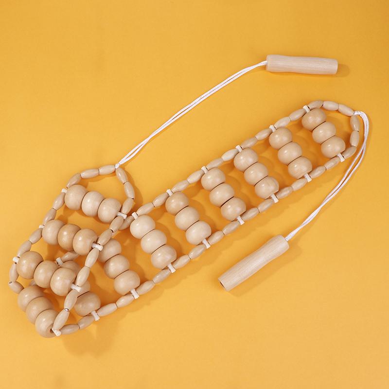 Wood Back Massage Roller Rope Cellulite Massage Tools Portable Self Massage Tools For Neck Leg Back Muscle Pain Relief Body Care