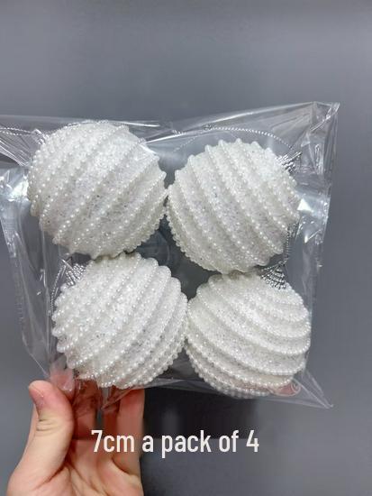 6cm White Christmas Ball Ornaments for Holiday Decoration and Window Display