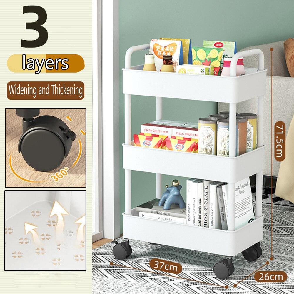 LANTUS Carrello Portaoggetti Mobile A 4 Livelli Sottile Con Ruote E Calice Sospeso - Scaffale Salvaspazio Per Cucina, Bagno, Ufficio - Nero/Bianco, 40x22x90 Cm