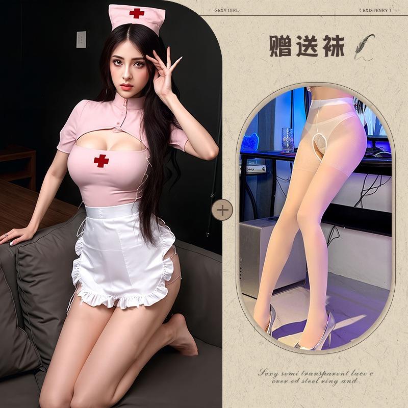 Sexy Lingerie Sexy Sweetheart Nurse Sexy Slit Hip Wrap Free Pure Desire Temptation Bed Uniform Suit Maid