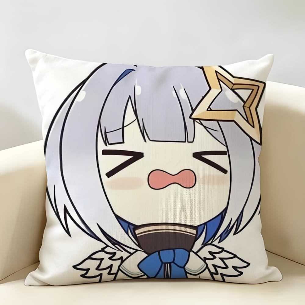 Amane KanataS Cute Cushion Cover Natural Linen Organic Fabric DoubleSided Printing Room Sofa Decor Pillow Case