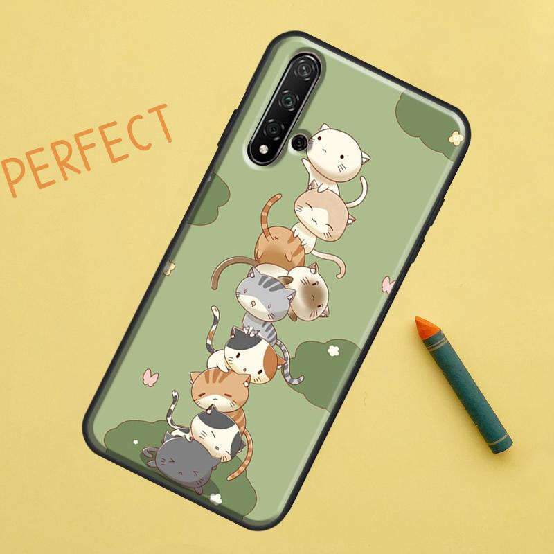 Funny Cute Cats For Huawei Nova 8i 12i 11i 12s Y73 Y72 Y61 Y91 Y90 Y70 Y60 9 10 SE P30 P40 Lite P60 Pro Case