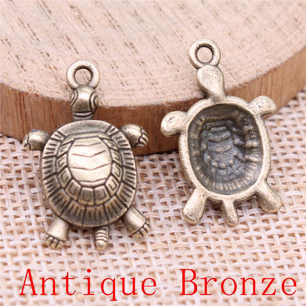 Turtle Shaped Charms Pendant For Bracelet Necklace Jewelry Making Craft Findings