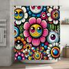 Floral Shower Curtain With Vibrant Eyes: Perfect For Brightening Up Your Bathroom Decor