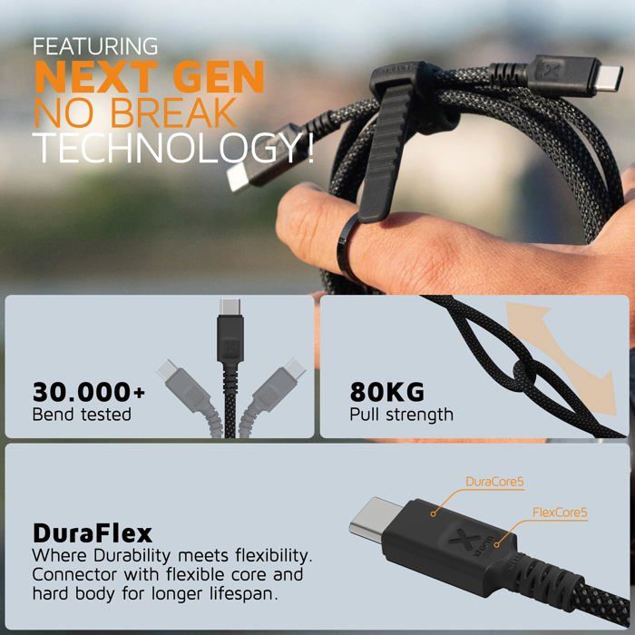 USB-C PD 100W Cable - Xtorm - 3 Meters - Black - Ultra-fast Charging - Fast Data Transfer - Durable Design
