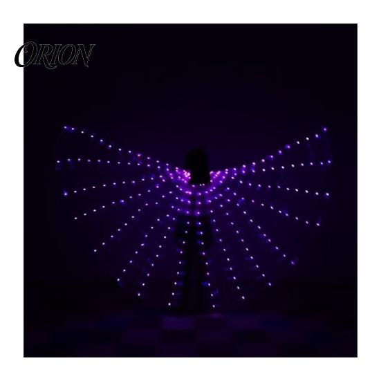 Gruppenperformance Leuchtende Flügel LED Aufleuchtend Bauchtanz für Erwachsene Kinder, Halloween Kostüm Requisiten Cosplay mit Bunten Lichtern, Leuchtend Faltbar