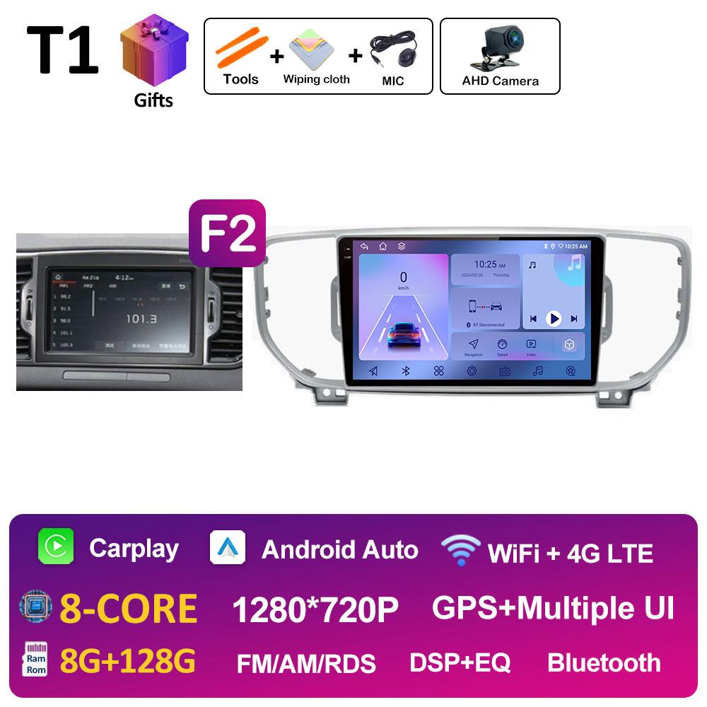 Bluetooth Android 14For KIA Sportage 4 QL 2016 2017 2018 Navigation GPS Car Radio Video Player Wireless Carplay WIFI Accessories