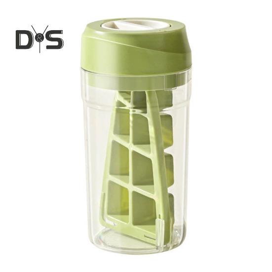 Przenośny kubek do robienia lodu 2 w 1 bez BPA butelka na wodę i tacka na kostki lodu z mechanizmem Twist Release szczelne niezbędne akcesoria podróżne na kemping do domu biura