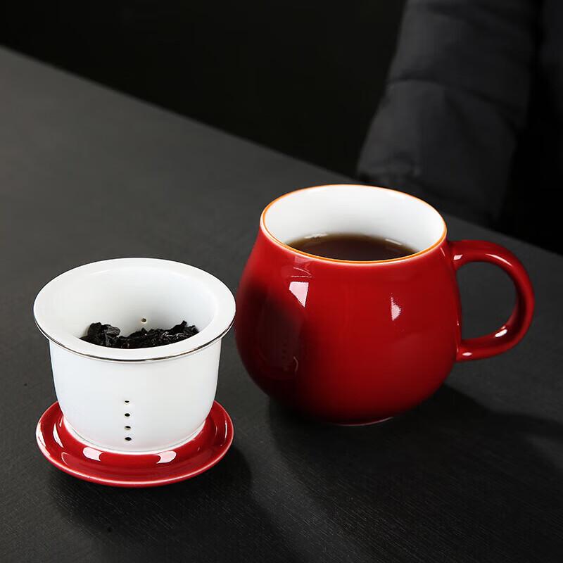 TLAKEHO Ceramic Tea Brewing Cup with Lid