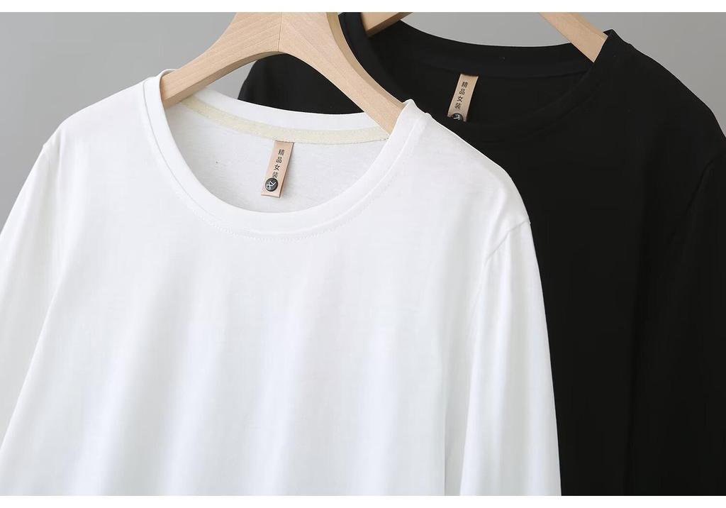 Frühling/Sommer 2026 Damen Plus Size Baumwoll-T-Shirt mit Sieben-Viertel-Ärmeln - Rundhals, Einfach, Vielseitig, Lässiges Oberteil